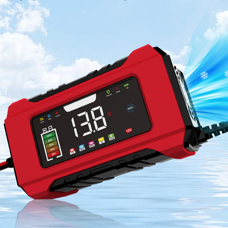🔋🚗 9-stufiges Batterieladegerät mit LCD-Display – Intelligentes Kfz-Ladegerät mit Touch-Bedienung und Speicherfunktion