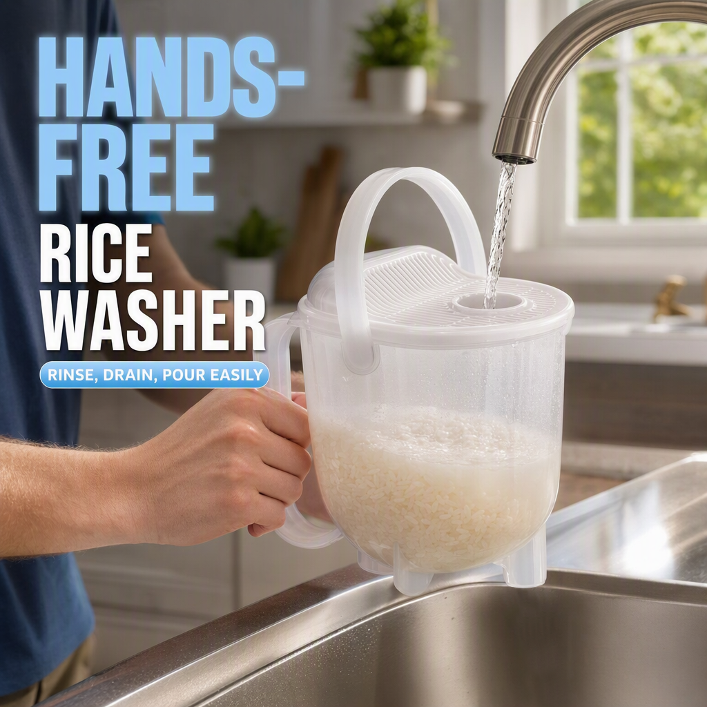 Hands-Free Rice Washer with Strainer