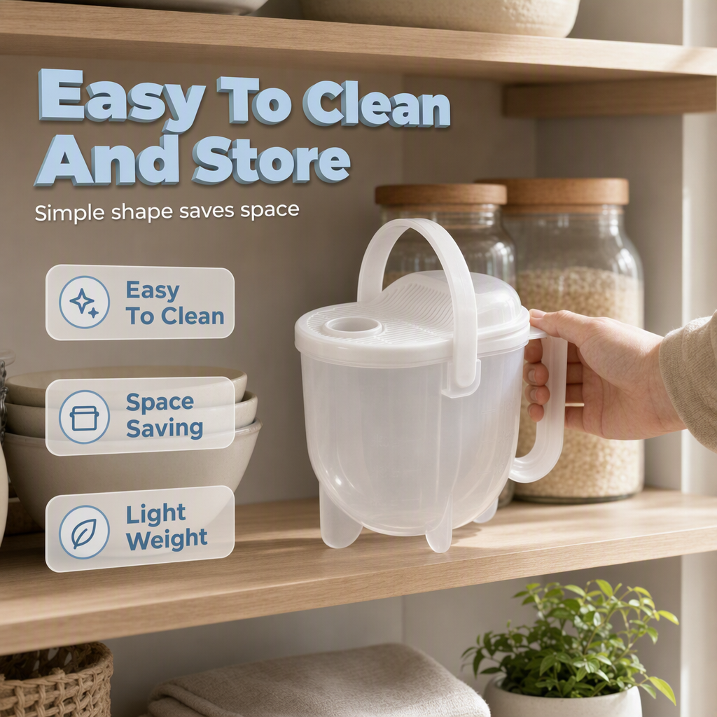 Hands-Free Rice Washer with Strainer