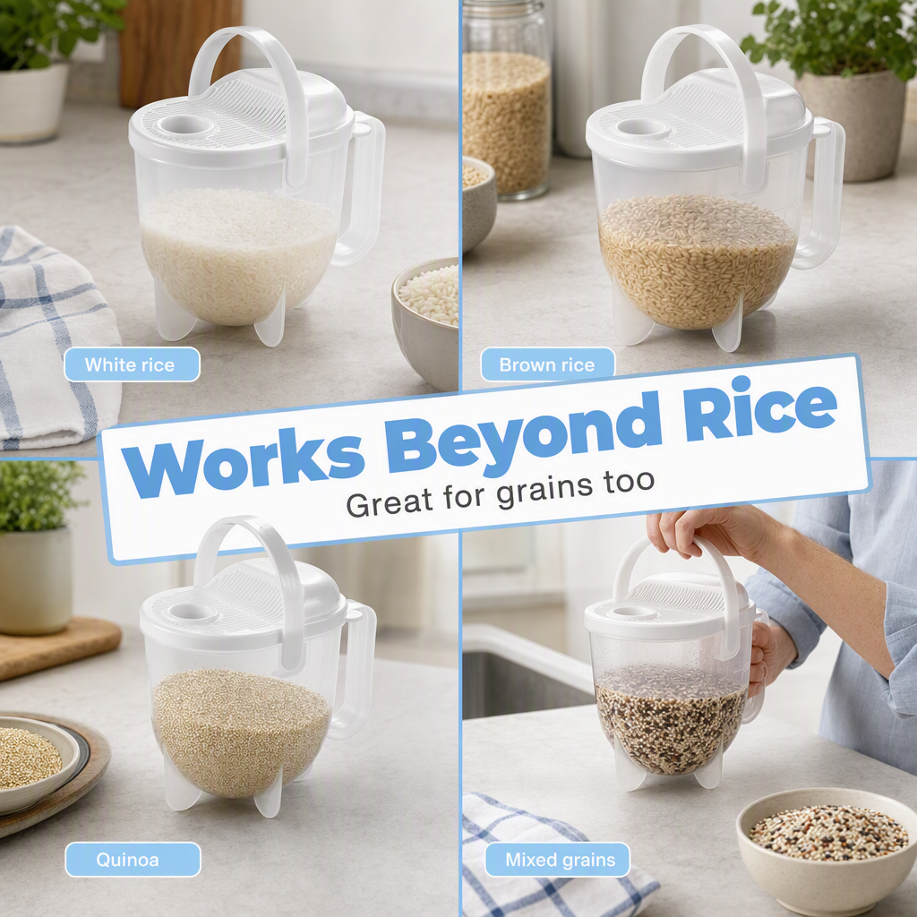 Hands-Free Rice Washer with Strainer