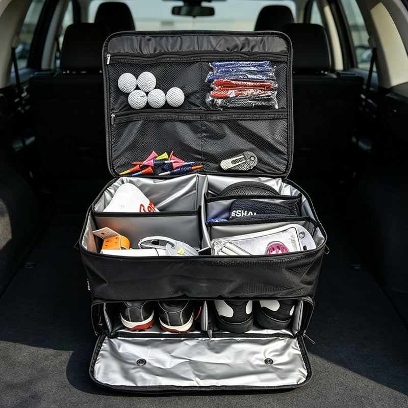 ⛳🚗 Golf-Aufbewahrungstasche – Faltbarer Organizer für Schuhe, Kleidung und Zubehör im Auto