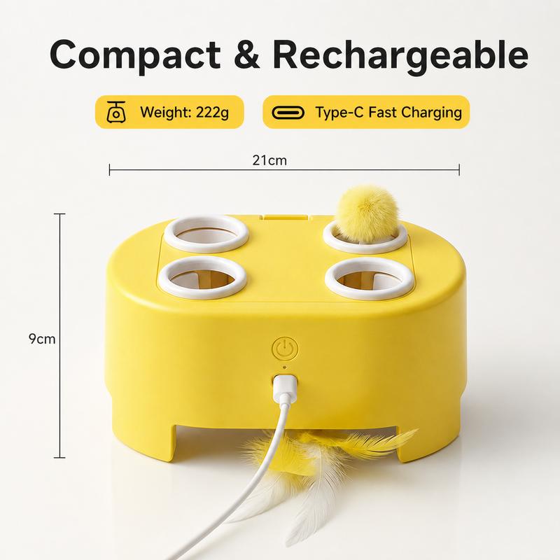 🐱 50% Rabatt! 2-in-1 Elektrisches Katzenspielzeug – interaktives Fang- & Denkspiel, kratzfest & beißfest, Käsebox🧀