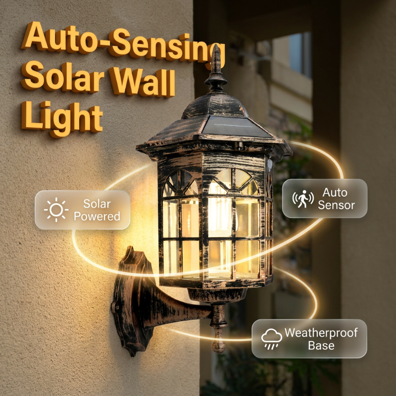 ☀️50% Rabatt – Solar Wandleuchte im Retro-Design, Bewegungsmelder für Garten & Terrasse, wetterfest & kabellos🏡
