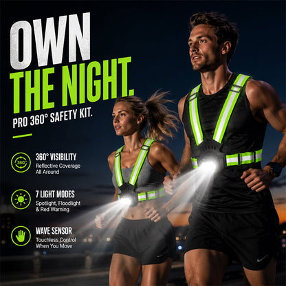 🏃‍♂️ Brustlauflicht – USB wiederaufladbare LED Lauflampe mit Warnlicht, 500 Lumen & wasserdicht für Nachtläufe, Joggen & Outdoor