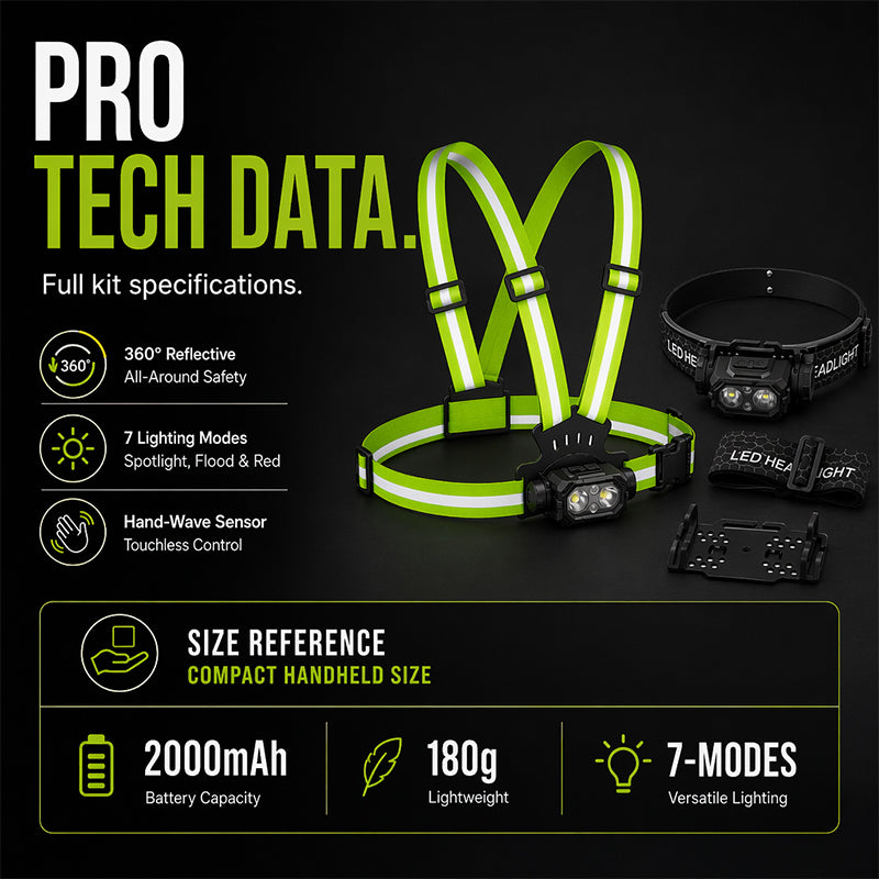🏃‍♂️ Brustlauflicht – USB wiederaufladbare LED Lauflampe mit Warnlicht, 500 Lumen & wasserdicht für Nachtläufe, Joggen & Outdoor