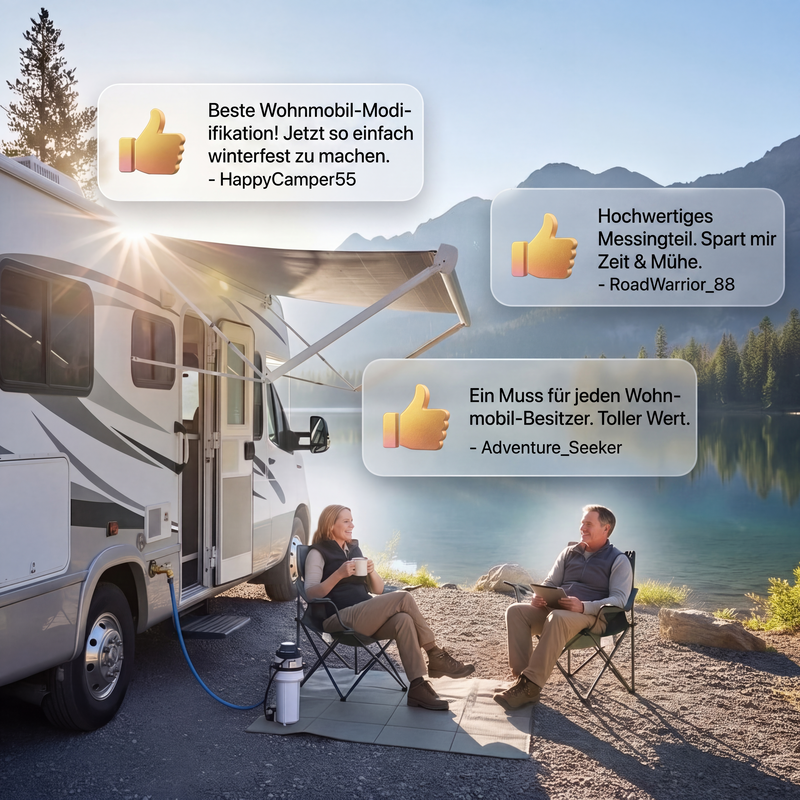 🚐 50 % Rabatt! Messing Druckluftadapter für Wohnmobile – Wasserleitungen ausblasen & Frostschäden vermeiden