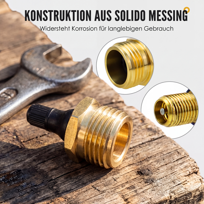 🚐 50 % Rabatt! Messing Druckluftadapter für Wohnmobile – Wasserleitungen ausblasen & Frostschäden vermeiden