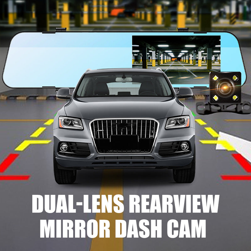 🔥 50% RABATT! 🚗 4,5" Rückspiegel-Dashcam mit Dualkamera – Front & Heck gleichzeitig aufnehmen | Ultra-Dünn & Kompakt 🎥