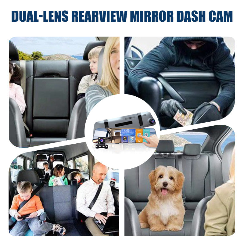 🔥 50% RABATT! 🚗 4,5" Rückspiegel-Dashcam mit Dualkamera – Front & Heck gleichzeitig aufnehmen | Ultra-Dünn & Kompakt 🎥