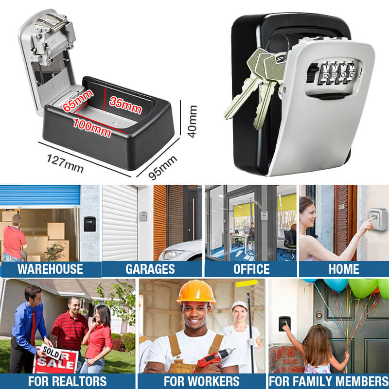 🔥 50% RABATT! 🔐 Wand-Schlüsselsafe mit Zahlencode – Große Schlüsselbox für Haus & Wohnung | Sicher, Wetterfest & Einfach zu Installieren 🏡
