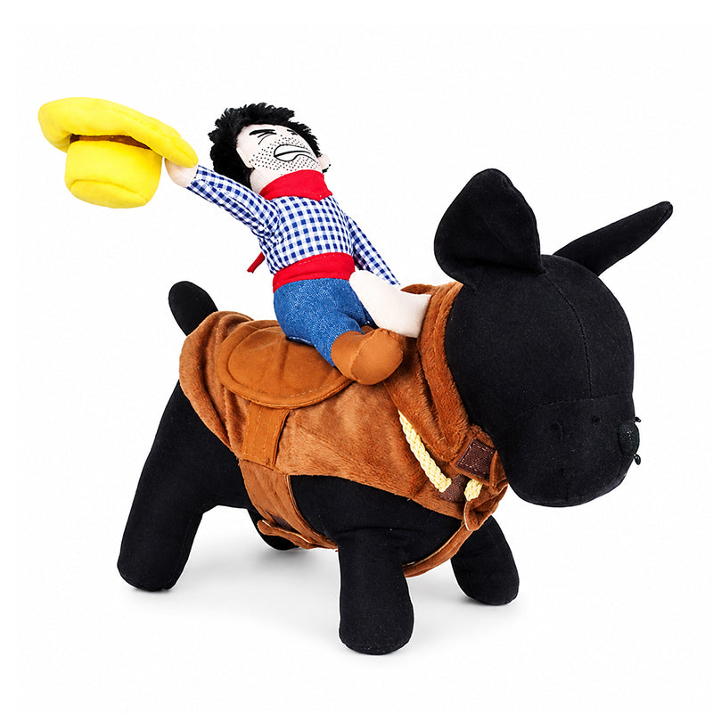 🤠 Lustiges Cowboy-Reiterkostüm für Hunde – Originelles Haustierkostüm für Karneval, Fotos & Partys
