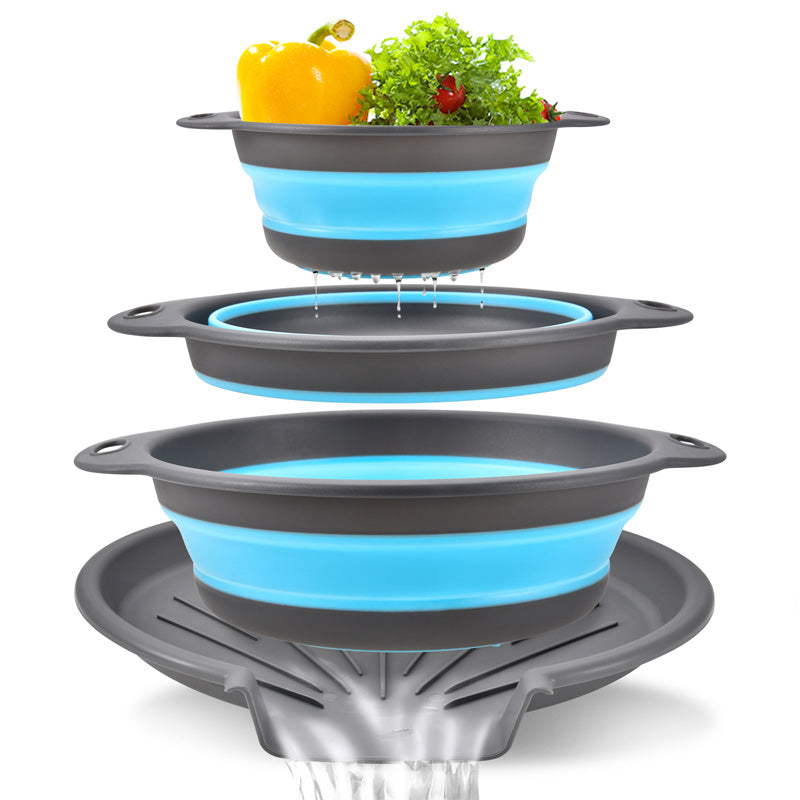 🥗 Multifunktionale faltbare Waschschüssel mit Sieb – Zum Waschen, Abtropfen & Aufbewahren