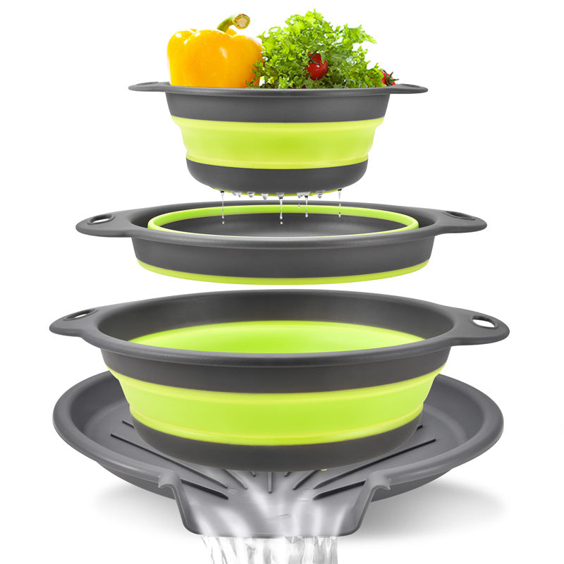 🥗 Multifunktionale faltbare Waschschüssel mit Sieb – Zum Waschen, Abtropfen & Aufbewahren