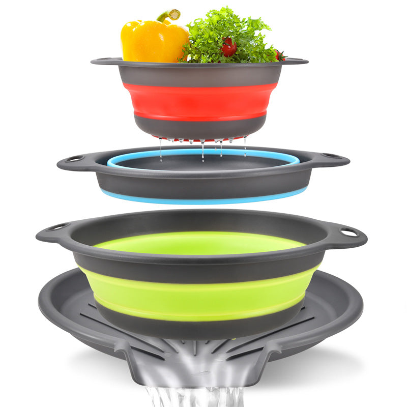 🥗 Multifunktionale faltbare Waschschüssel mit Sieb – Zum Waschen, Abtropfen & Aufbewahren