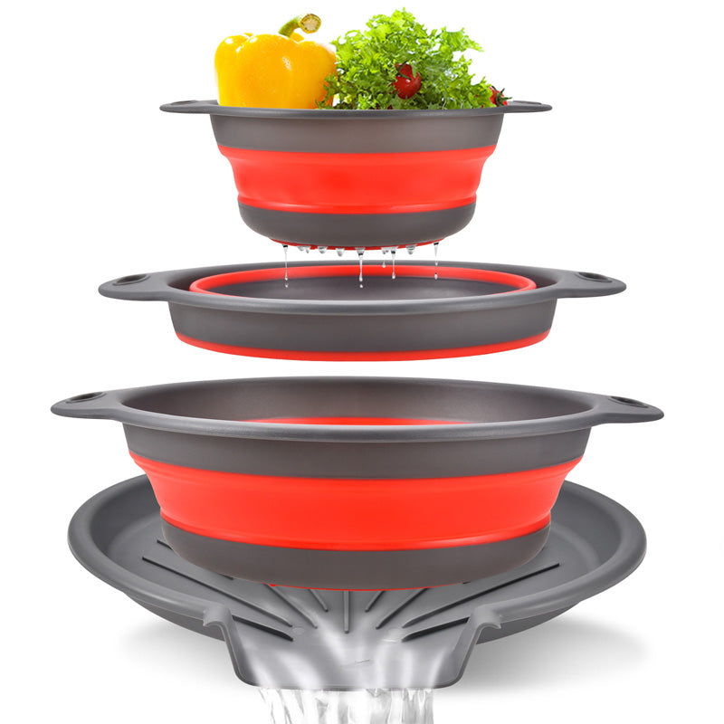 🥗 Multifunktionale faltbare Waschschüssel mit Sieb – Zum Waschen, Abtropfen & Aufbewahren