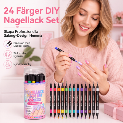 💅24-Farben-Nagelkunststifte, 12 doppelseitige Stifte mit zwei Spitzen