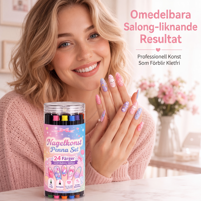 💅24-Farben-Nagelkunststifte, 12 doppelseitige Stifte mit zwei Spitzen