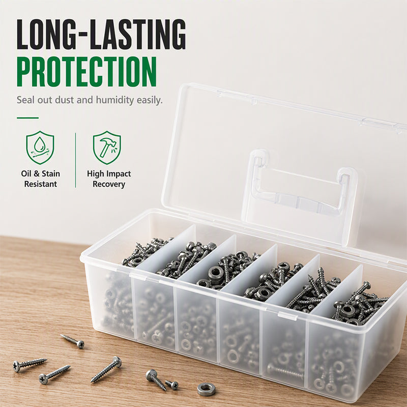 🔧 ZEITLICH BEGRENZT: 50 % RABATT! 🧰 Tragbare Aufbewahrungsbox für Kleinteile – Hochtransparentes Design, anpassbare Fächer und ergonomischer Griff – Bringen Sie Ordnung in Ihre Werkstatt ✨