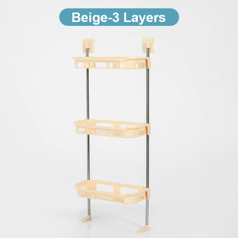 🔥 50 % Rabatt! 🚽 Mehrstöckiges Badezimmer-Regal ohne Bohren – Selbstklebender Organizer für WC, Bad & Küche