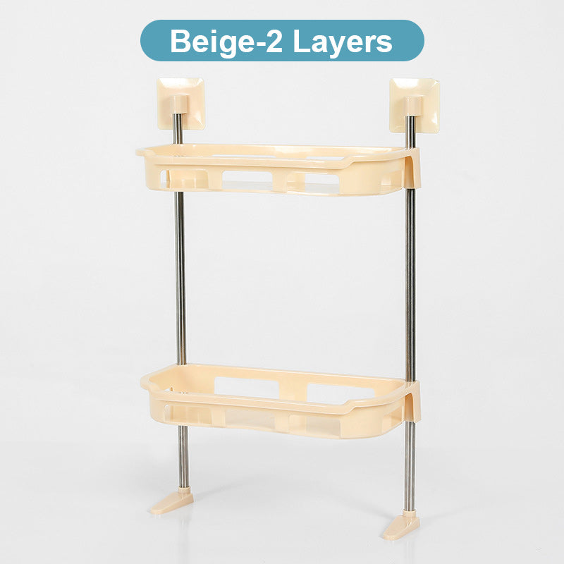 🔥 50 % Rabatt! 🚽 Mehrstöckiges Badezimmer-Regal ohne Bohren – Selbstklebender Organizer für WC, Bad & Küche