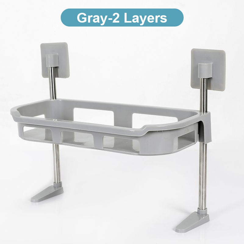 🔥 50 % Rabatt! 🚽 Mehrstöckiges Badezimmer-Regal ohne Bohren – Selbstklebender Organizer für WC, Bad & Küche