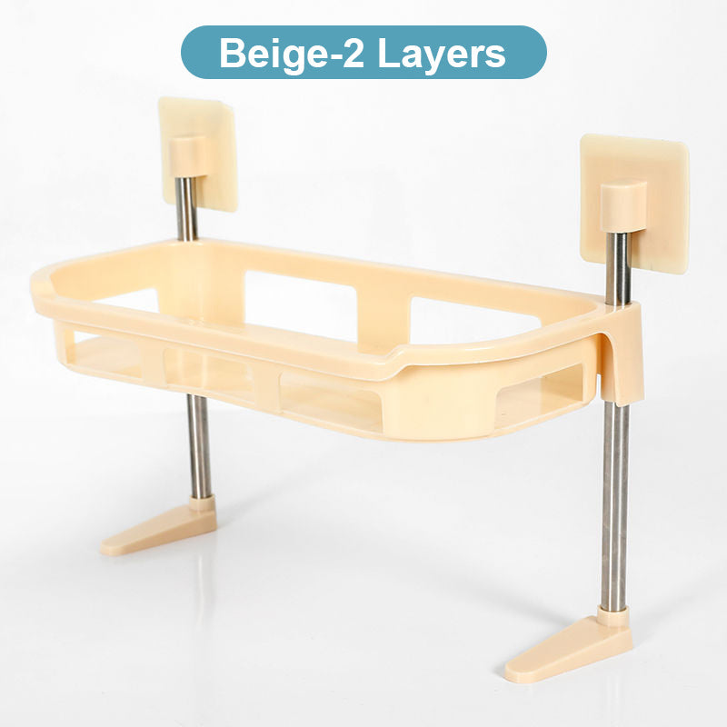 🔥 50 % Rabatt! 🚽 Mehrstöckiges Badezimmer-Regal ohne Bohren – Selbstklebender Organizer für WC, Bad & Küche