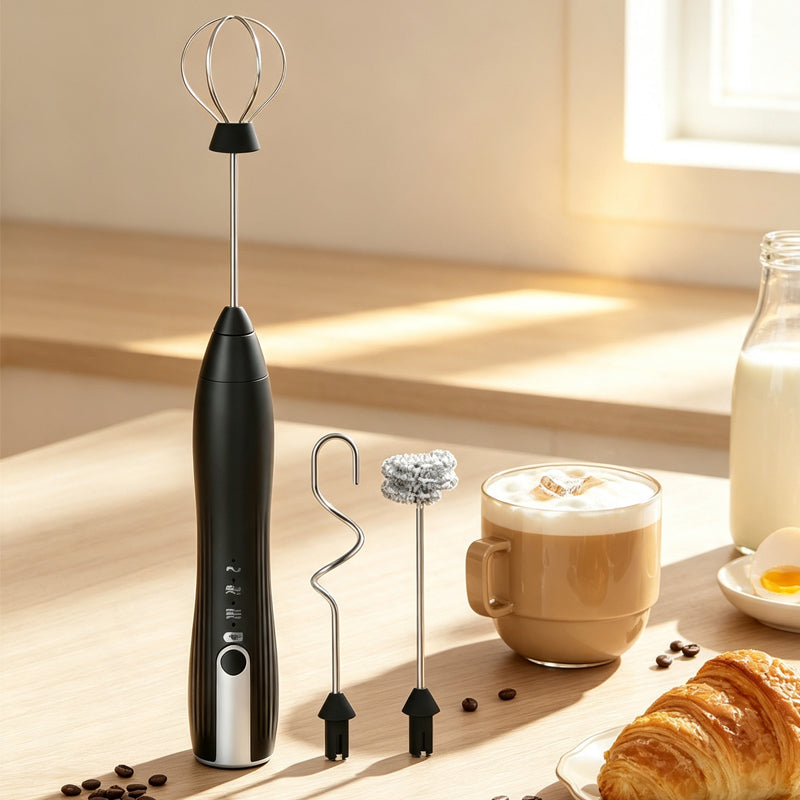 ☕ Elektrischer Milchaufschäumer – Handlicher Kaffee-Aufschäumer für cremigen Milchschaum, Latte & Cappuccino zu Hause