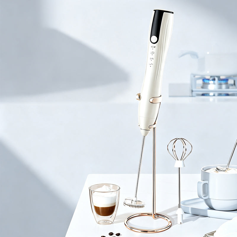 ☕ Elektrischer Milchaufschäumer – Handlicher Kaffee-Aufschäumer für cremigen Milchschaum, Latte & Cappuccino zu Hause