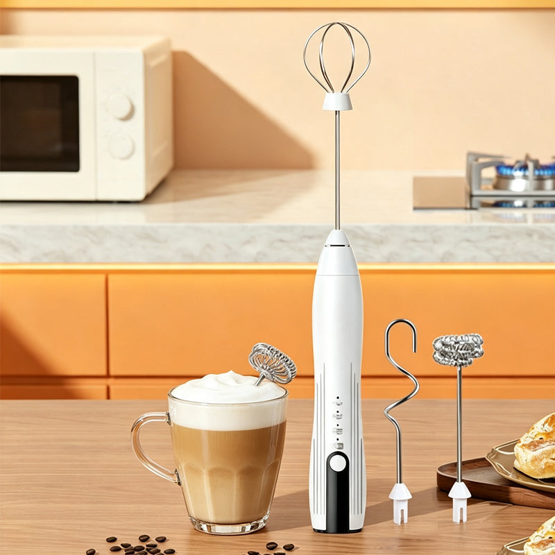 ☕ Elektrischer Milchaufschäumer – Handlicher Kaffee-Aufschäumer für cremigen Milchschaum, Latte & Cappuccino zu Hause