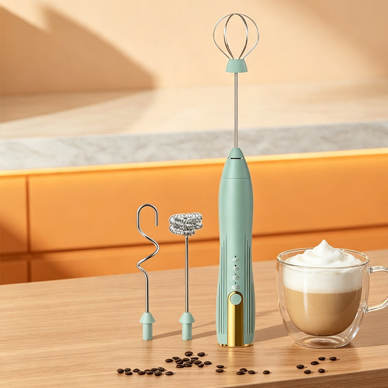☕ Elektrischer Milchaufschäumer – Handlicher Kaffee-Aufschäumer für cremigen Milchschaum, Latte & Cappuccino zu Hause