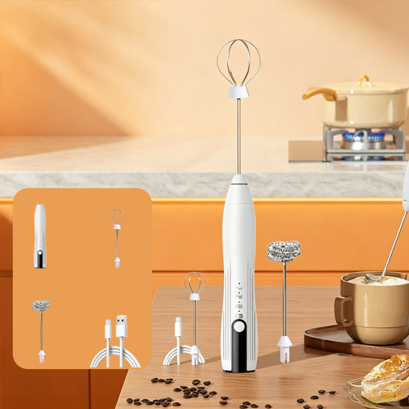 ☕ Elektrischer Milchaufschäumer – Handlicher Kaffee-Aufschäumer für cremigen Milchschaum, Latte & Cappuccino zu Hause