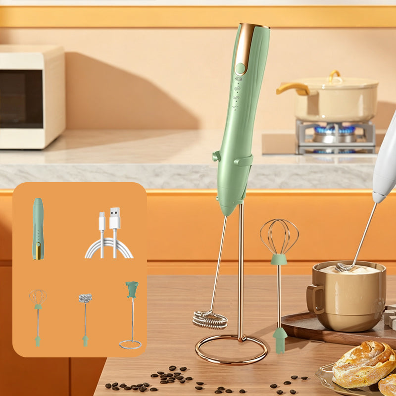 ☕ Elektrischer Milchaufschäumer – Handlicher Kaffee-Aufschäumer für cremigen Milchschaum, Latte & Cappuccino zu Hause