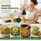 🔥 50 % Rabatt! 🥒 4-in-1 Gemüseschneider mit Aufbewahrungsbehälter – Verstellbarer Spiralschneider für Salate & Gemüse