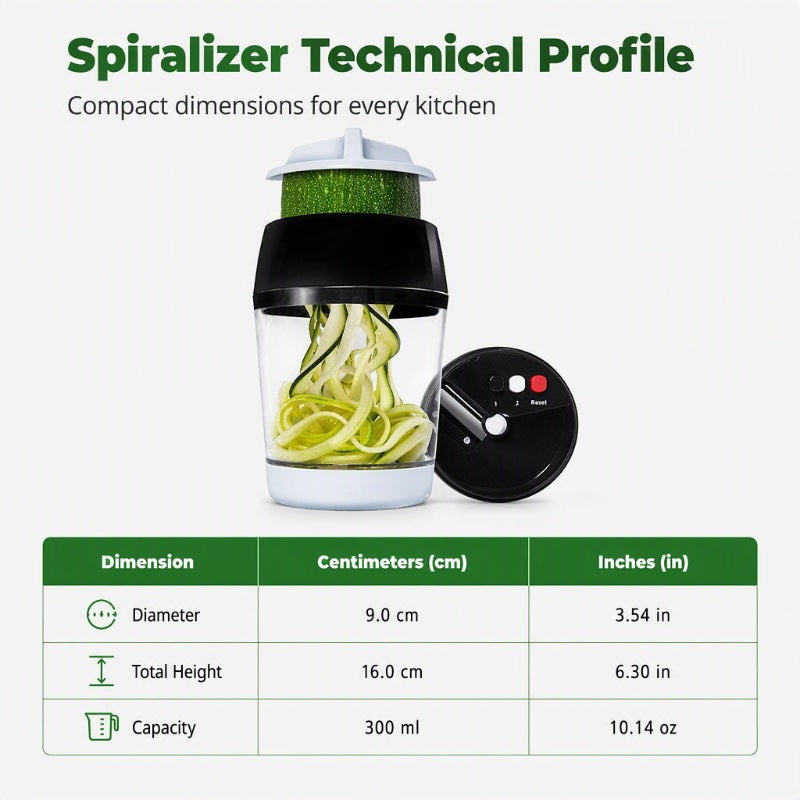🔥 50 % Rabatt! 🥒 4-in-1 Gemüseschneider mit Aufbewahrungsbehälter – Verstellbarer Spiralschneider für Salate & Gemüse