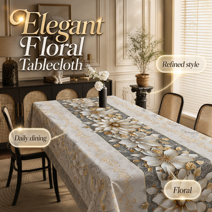 French Vintage Printed Floral Tablecloth