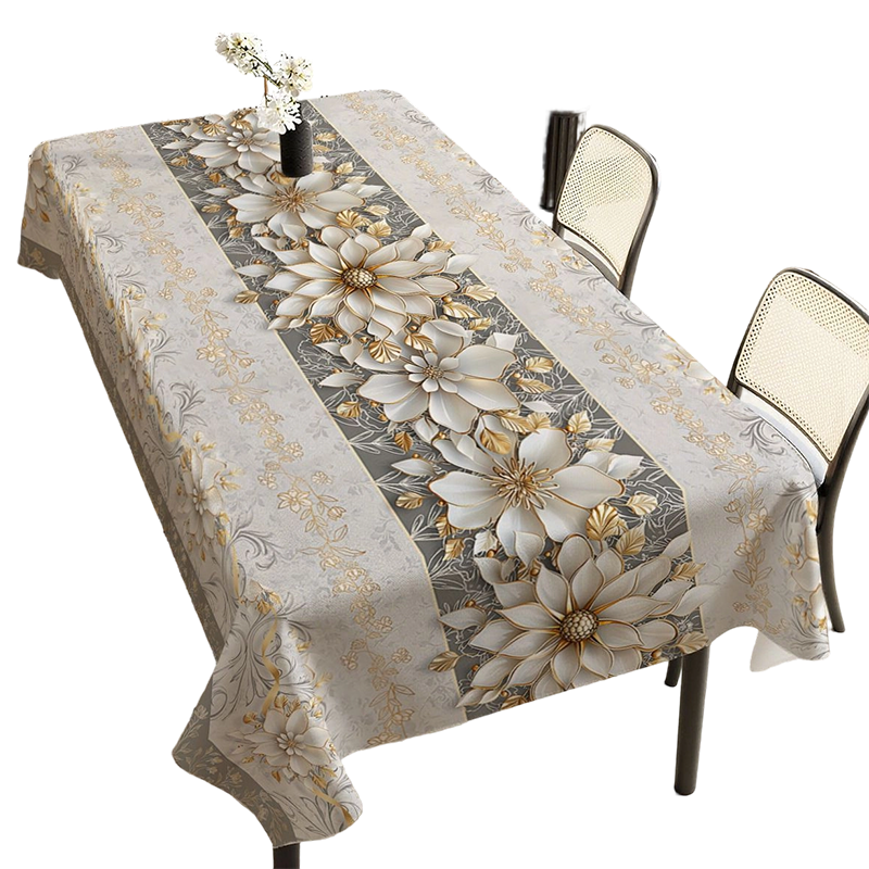 French Vintage Printed Floral Tablecloth