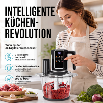 🔥 50 % Rabatt! 🍳 Multifunktions-Zerkleinerer mit Touch-Bedienung – Elektrische Küchenmaschine für Fleisch, Gemüse & Obst