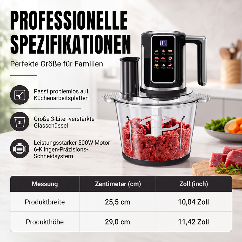 🔥 50 % Rabatt! 🍳 Multifunktions-Zerkleinerer mit Touch-Bedienung – Elektrische Küchenmaschine für Fleisch, Gemüse & Obst
