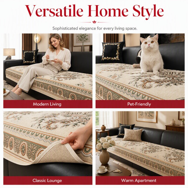 🔥 50 % Rabatt! 🌸 Vintage Chenille Sofaüberwurf mit Blumenmuster – Elegante Sofadecke für Wohnzimmer & Zuhause