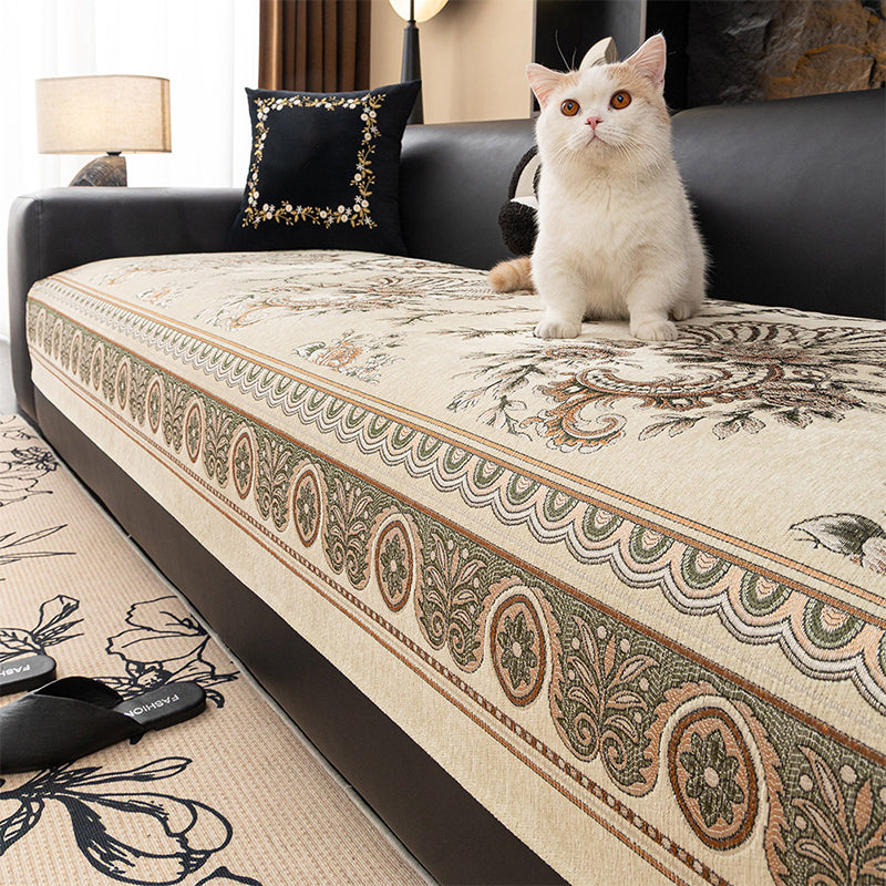 🔥 50 % Rabatt! 🌸 Vintage Chenille Sofaüberwurf mit Blumenmuster – Elegante Sofadecke für Wohnzimmer & Zuhause