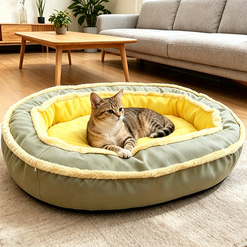 🐾 NUR FÜR KURZE ZEIT 50 % RABATT! ☁️ Ergonomisches Haustierbett für alle Jahreszeiten – Kuschelig, Atmungsaktiv, Gemütlich ✨