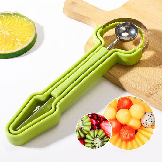 🍎 50% Rabatt – 3-in-1 Obst- & Kugelausstecher-Set aus Edelstahl, für Obst & Gemüse
