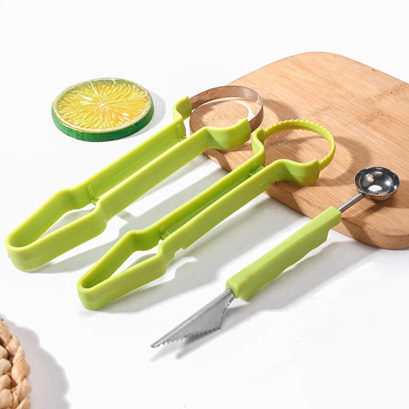 🍎 50% Rabatt – 3-in-1 Obst- & Kugelausstecher-Set aus Edelstahl, für Obst & Gemüse