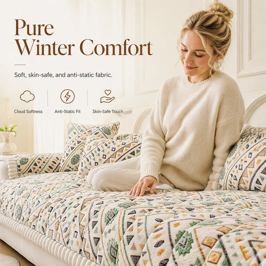 🔥 50 % Rabatt! 🛋️ Plüsch Sofaüberwurf – Warme, rutschfeste Sofadecke für gemütliche Herbst- & Wintertage
