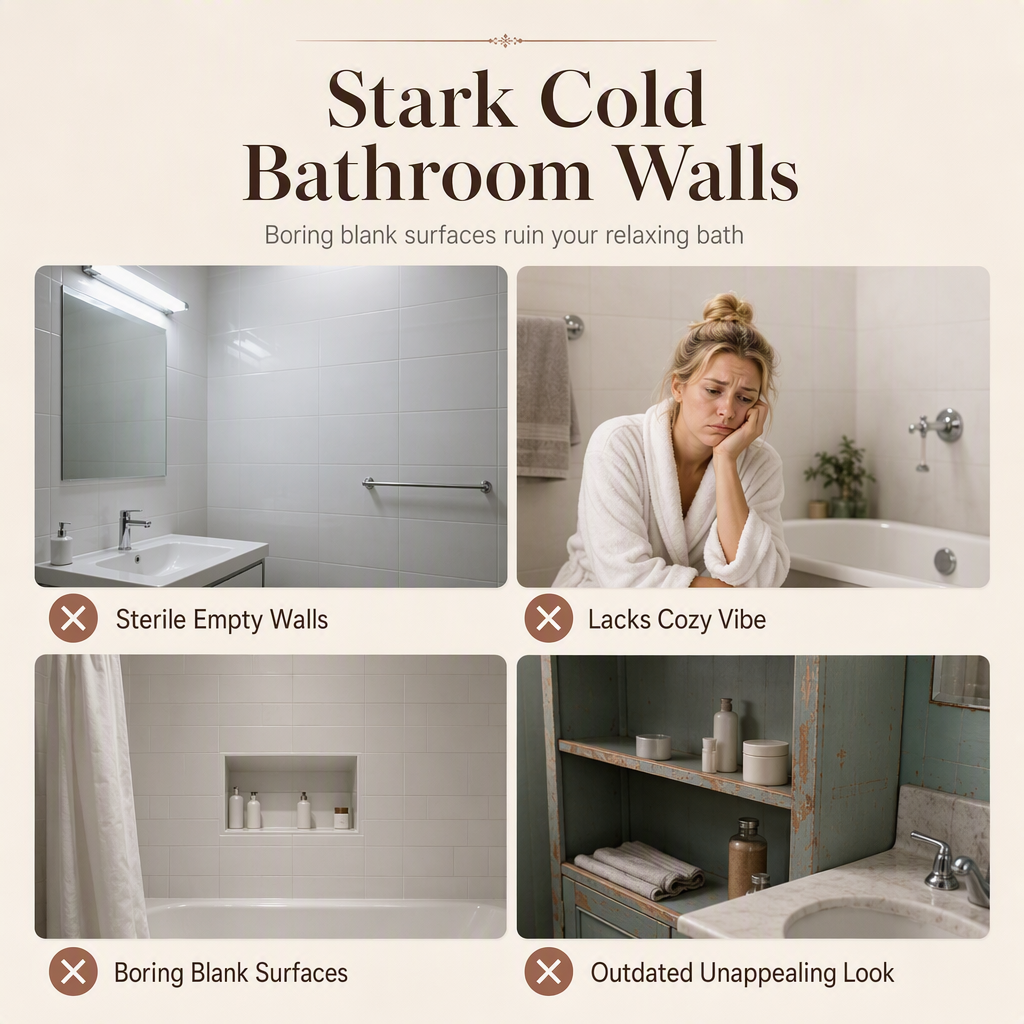 🔥 50 % Rabatt! 🏡 4er Set Badezimmer Wanddeko im Landhausstil – Rustikale Wandbilder für ein gemütliches Zuhause