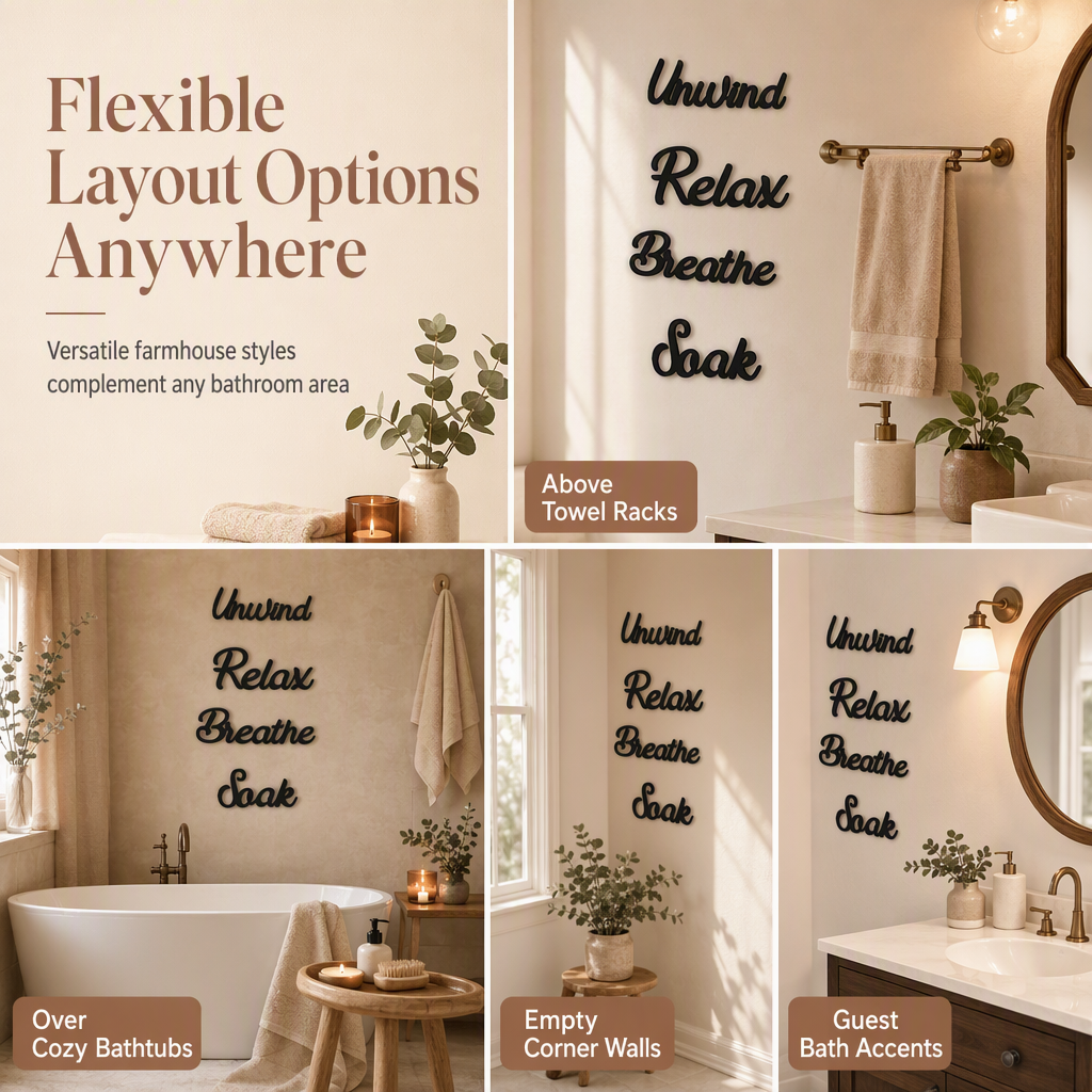🔥 50 % Rabatt! 🏡 4er Set Badezimmer Wanddeko im Landhausstil – Rustikale Wandbilder für ein gemütliches Zuhause