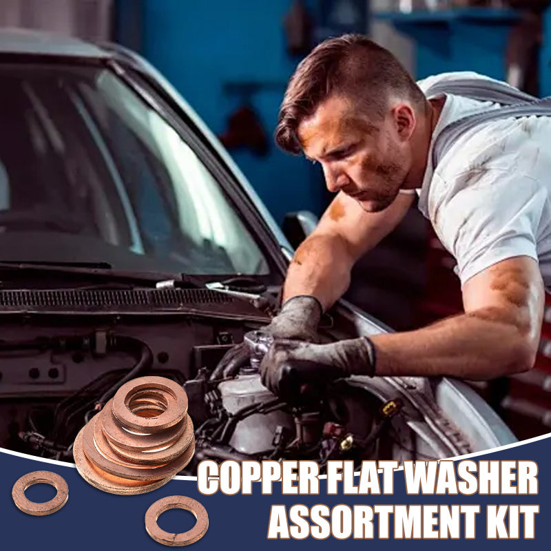 🔧 50 % Rabatt! 📀Kupfer-Unterlegscheiben Set – 100/200 Stück Dichtungsringe für Reparaturen & Werkstatt