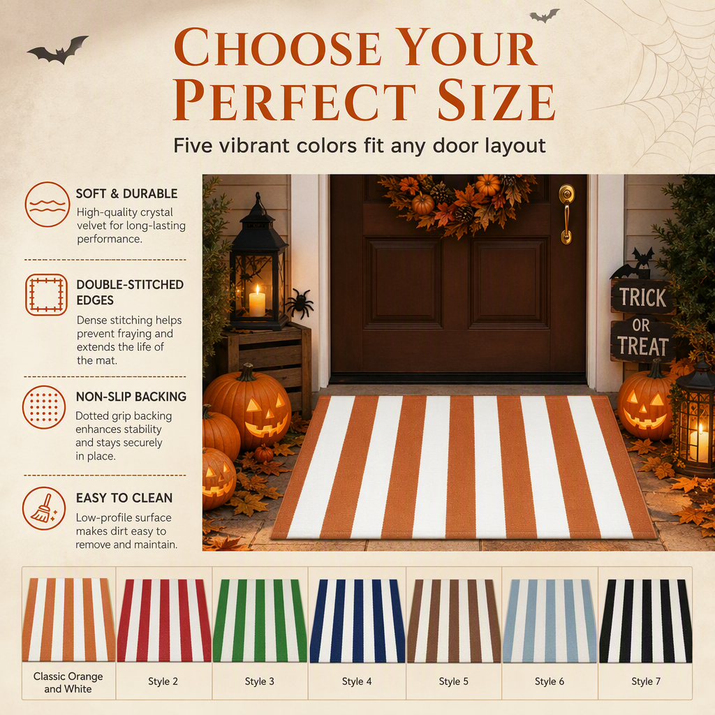🔥 50 % Rabatt! 🍂 Verleihen Sie Ihrem Eingangsbereich einen warmen Herbst-Look – Pflegeleichte Streifen-Fußmatte für Zuhause