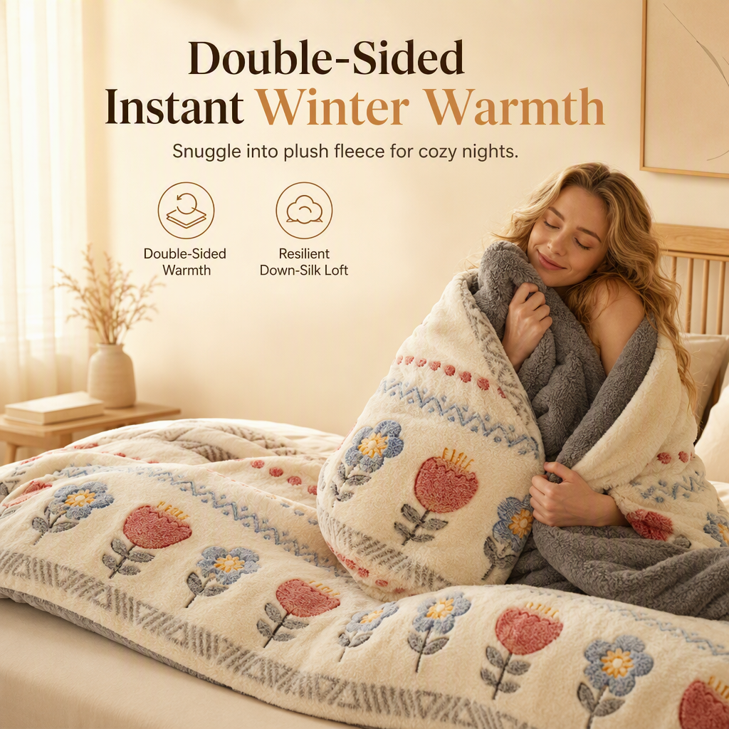 🔥 50 % Rabatt! 🧸 Doppelseitige Fleece-Winterdecke – Kuschelige Bettdecke für Herbst & Winter