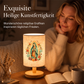 Holztischlampe mit Jungfrau-Maria-Muster